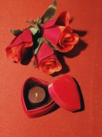 Ecrin velours mini Cœur avec bonbon