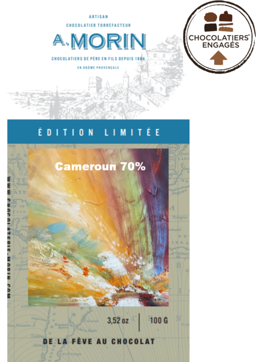 Tablette de chocolat noir Cameroun 70% 100g – Image 1