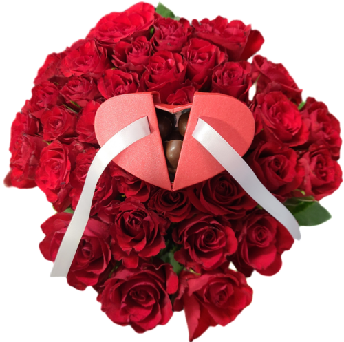 Ecrin mini Cœur éventail avec pralinés cœurs – Image 2